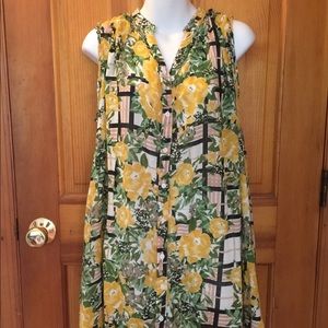 Porridge Anthropologie Button Yellow Dress Small